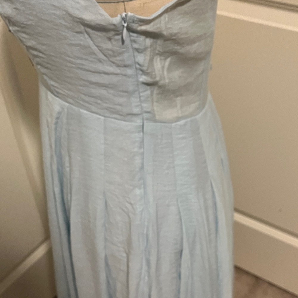 Chic Light Blue Floral Embroidered Midi Dress - Picture 8 of 15